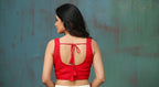 Aabha Silk Blouse - Crimson Red