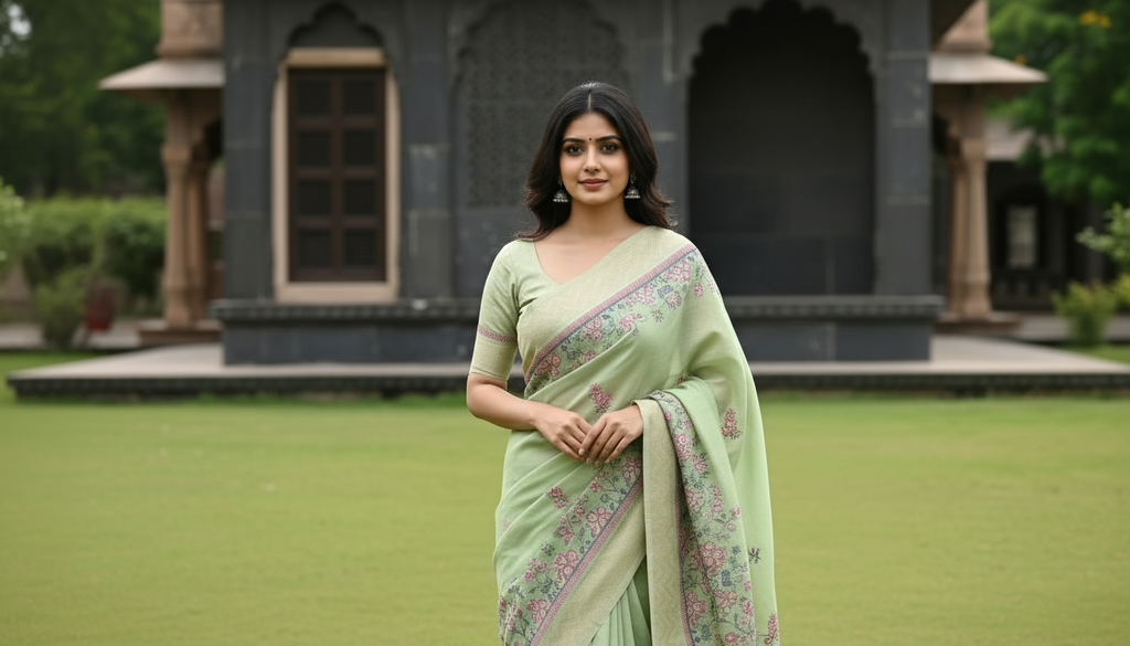 Aaranya Mist Linen Saree