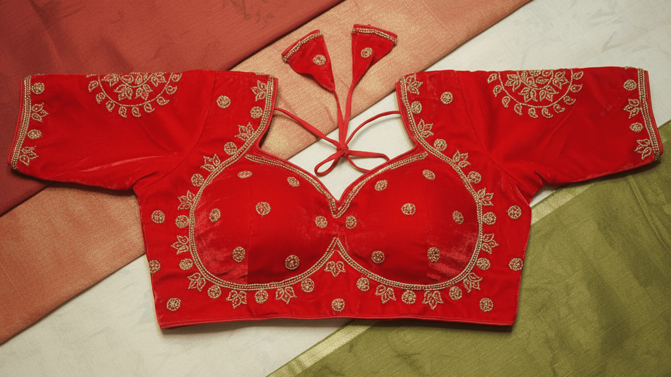 Aarohi Royal Zardozi Blouse - Red