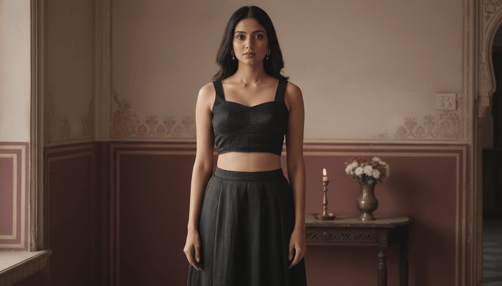 Aabha Silk Blouse - Black