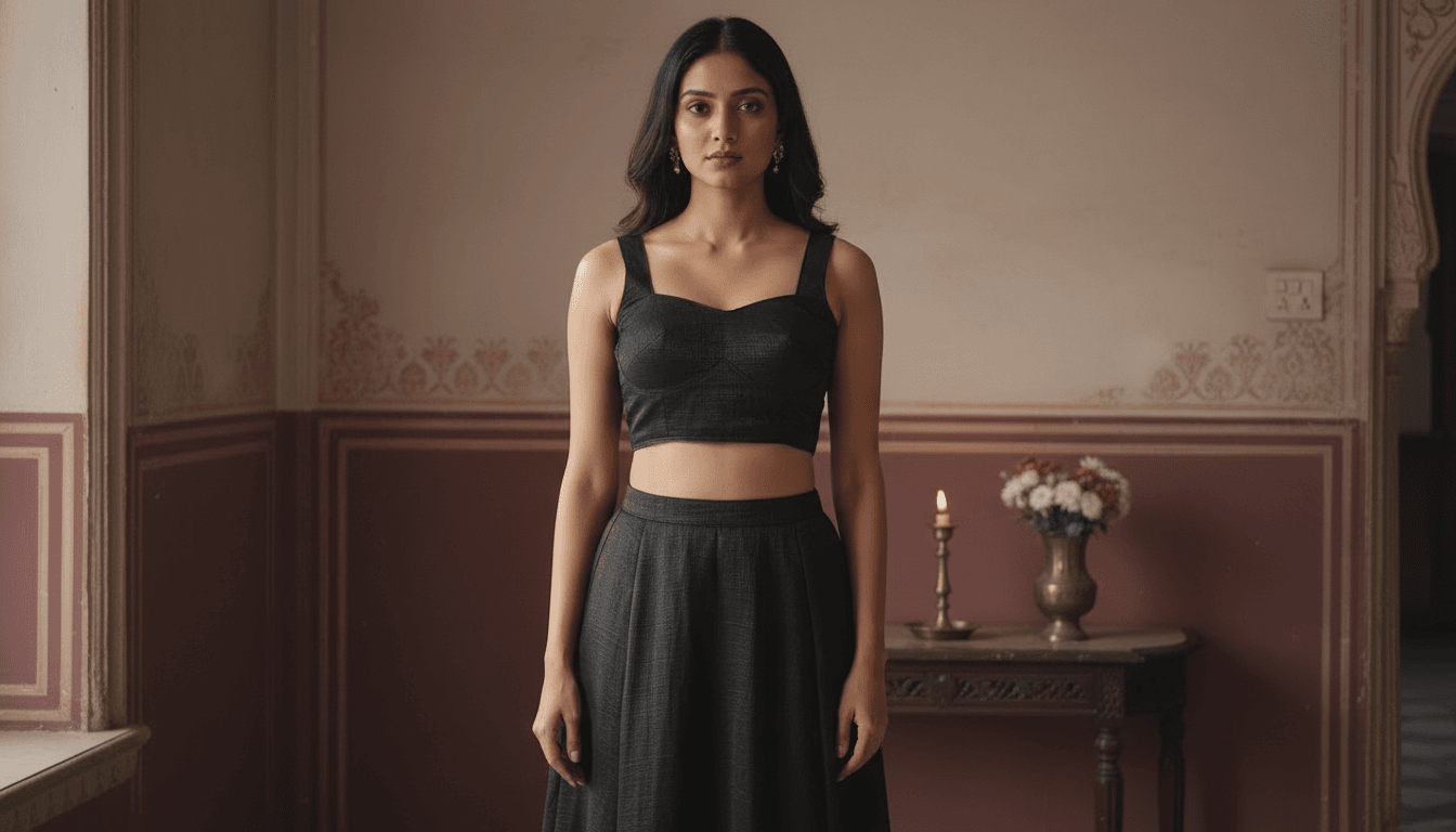 Aabha Silk Blouse - Black