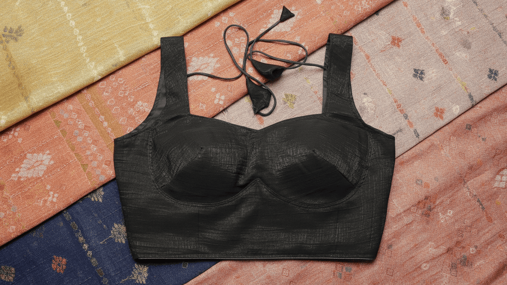 Aabha Silk Blouse - Black