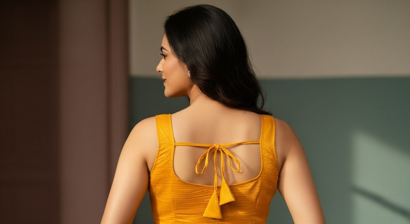 Aabha Silk Blouse - Musturd Yellow