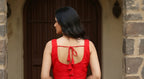 Aabha Silk Blouse - Cherry Red
