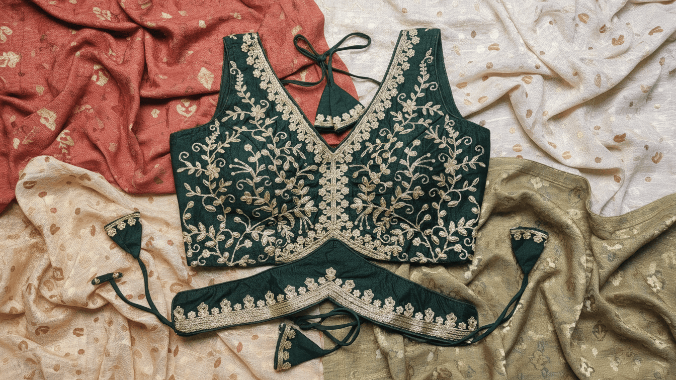 Anika Shahi Blouse - Emerald