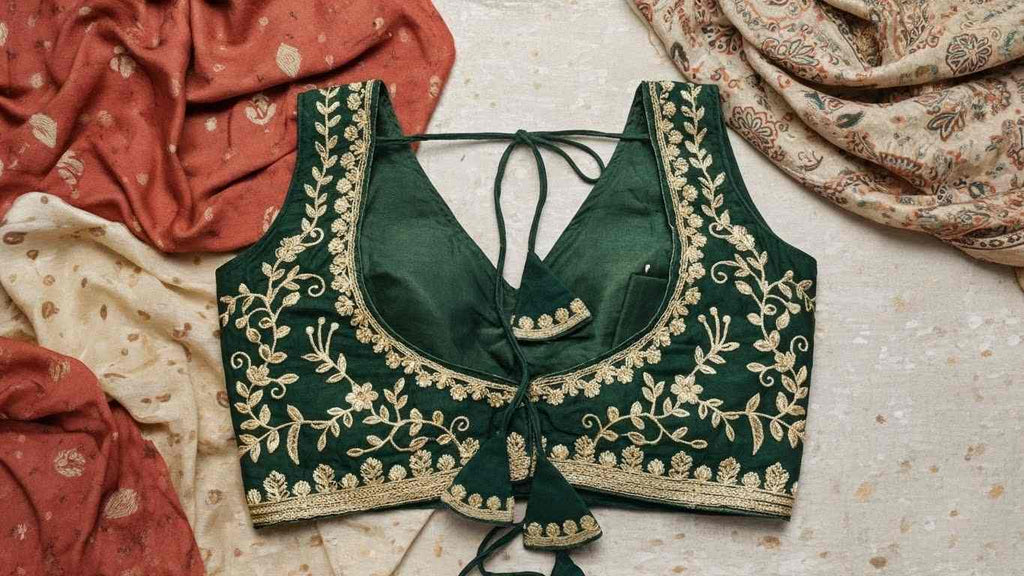 Anika Shahi Blouse - Emerald
