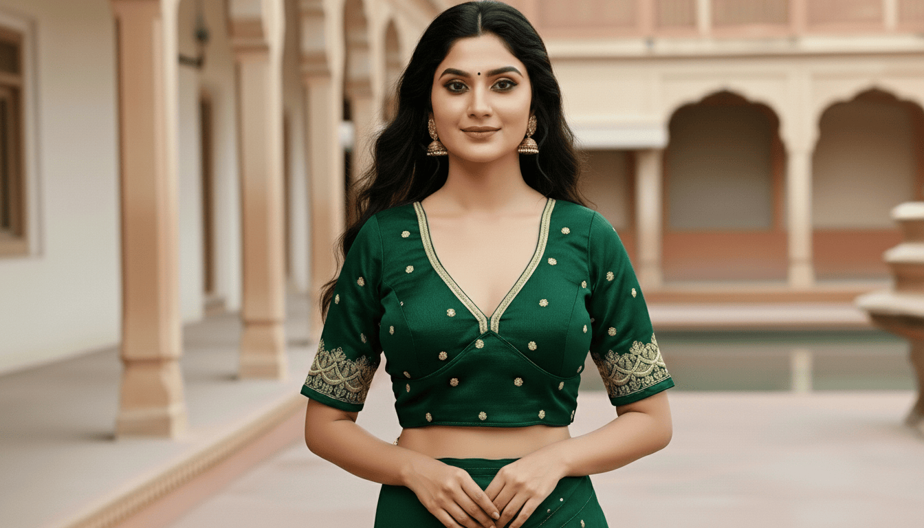 Anvika Silk Blouse - Emerald