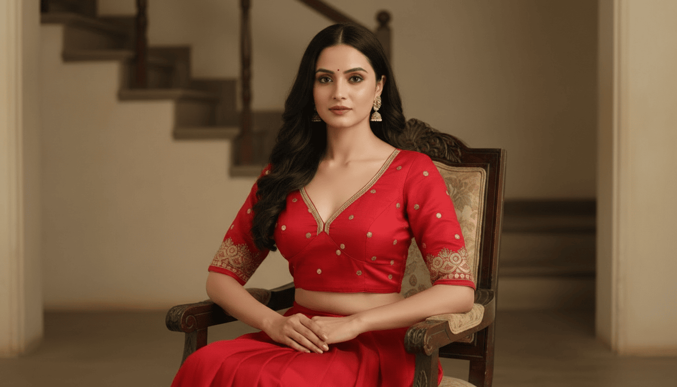 Anvika Silk Blouse - Red