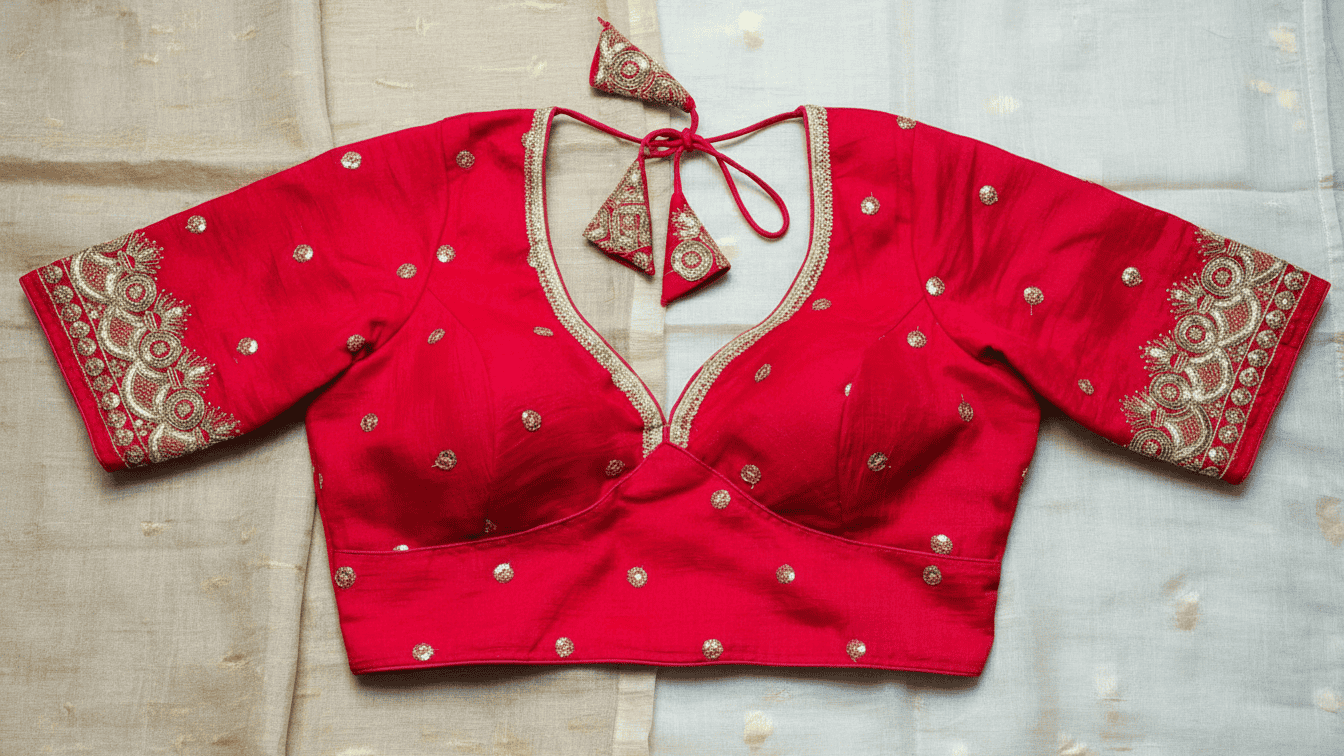 Anvika Silk Blouse - Red