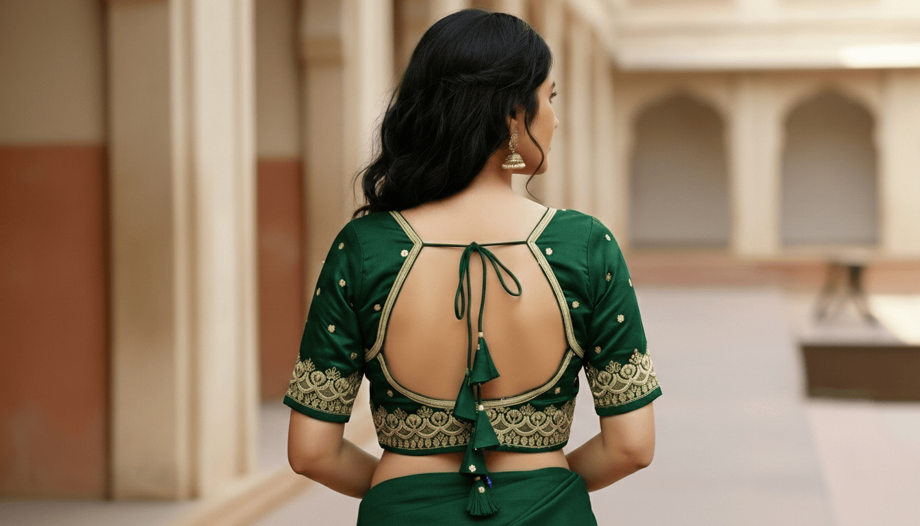 Anvika Silk Blouse - Emerald