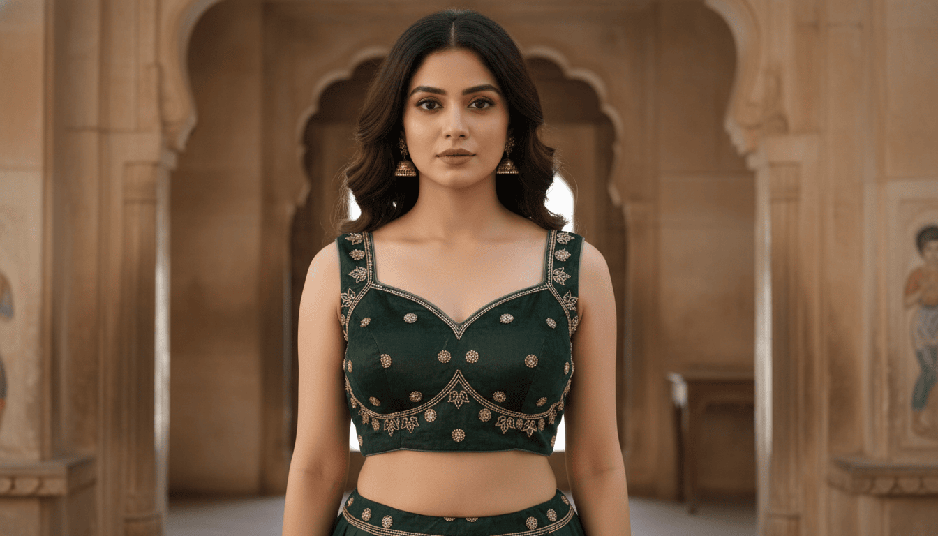 Aarohi Royal Zardozi Blouse - Emerald