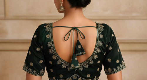 Aarohi Royal Zardozi Blouse - Emerald