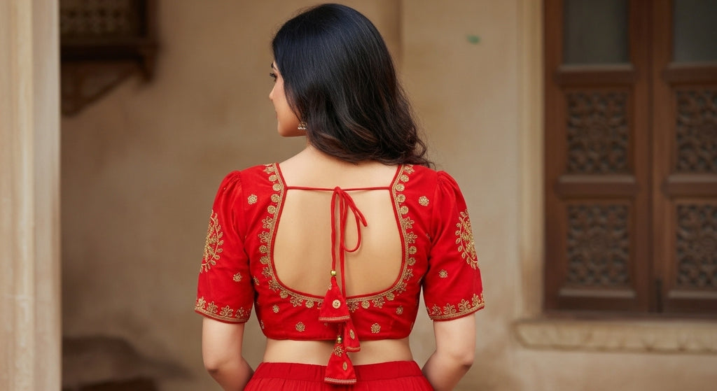 Aarohi Royal Zardozi Blouse - Orange