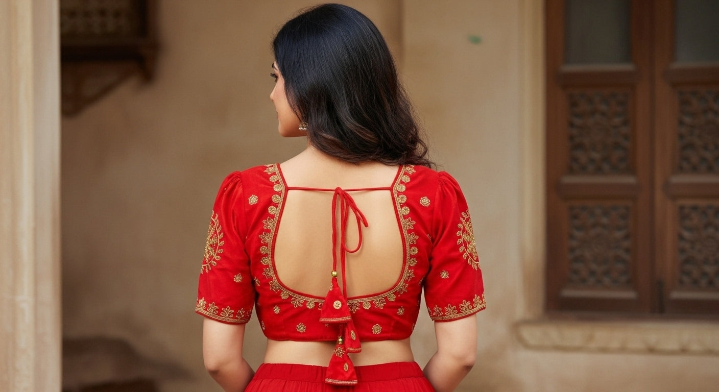 Aarohi Royal Zardozi Blouse - Orange