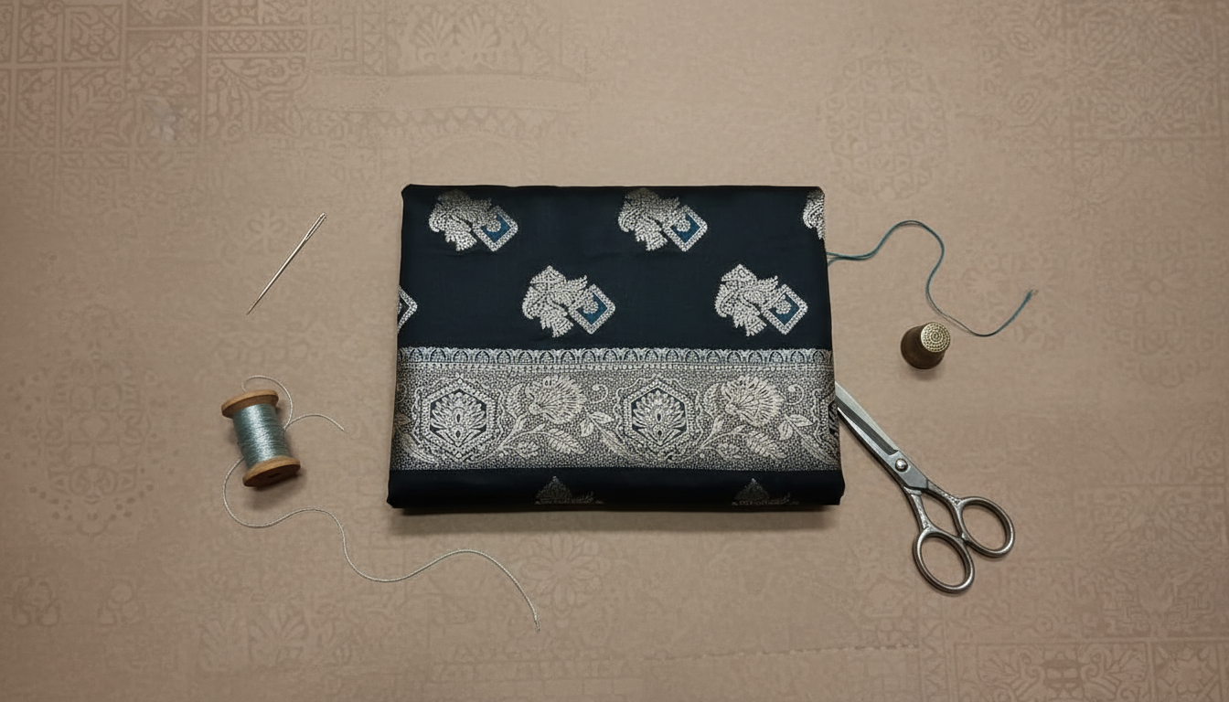 Chandrika Noir Satin Silk Saree