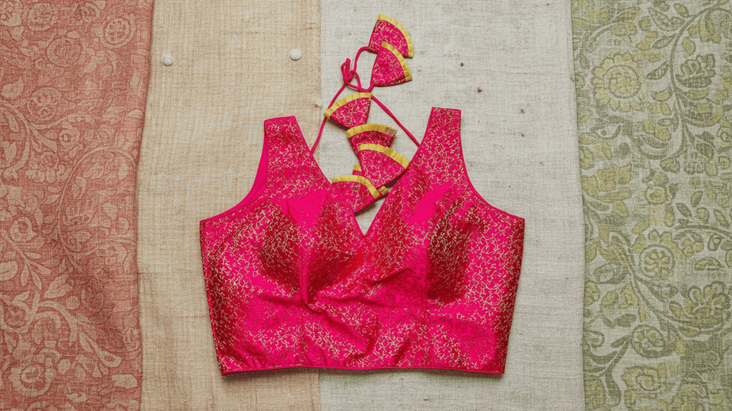 Kalyani Banarasi Blouse - Pink