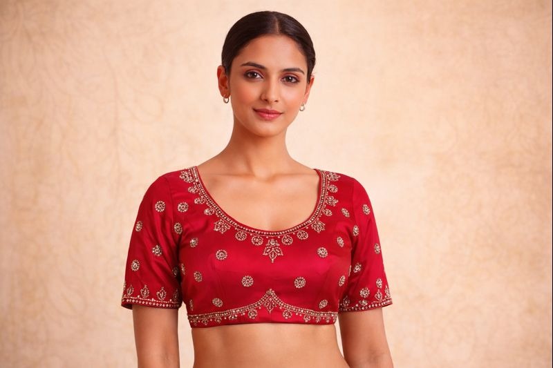 Aarohi Royal Zardozi Blouse - Red