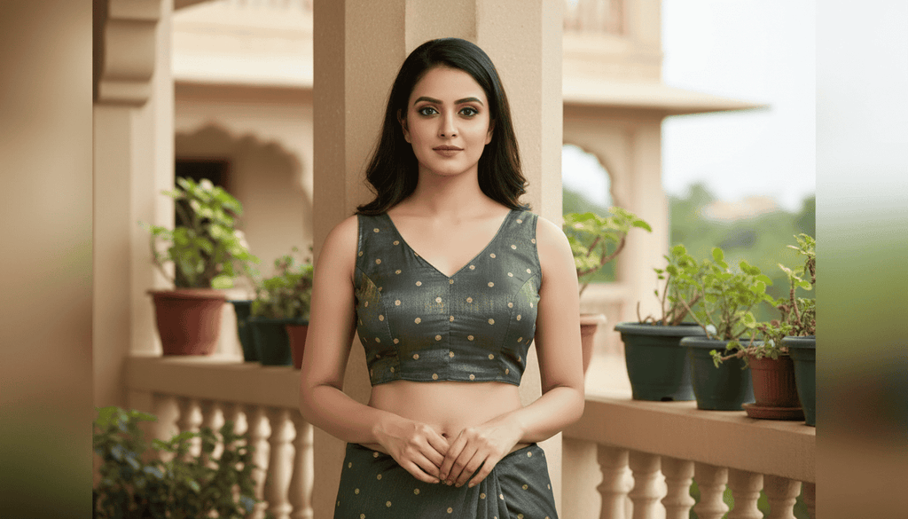 Meher Chiffon Blouse - Slate Blue