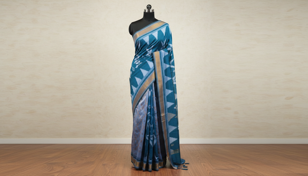 Neelambara Ikat Silk Saree