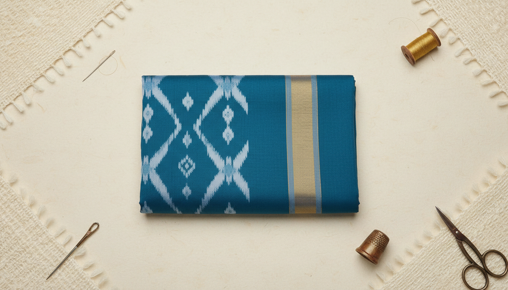 Neelambara Ikat Silk Saree