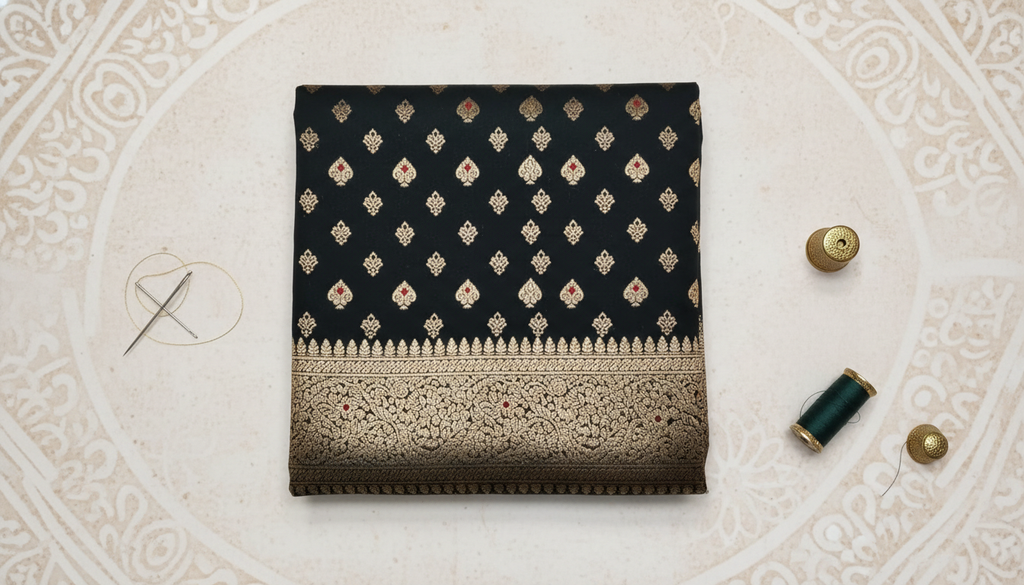 Neerja Black Satin Silk Saree