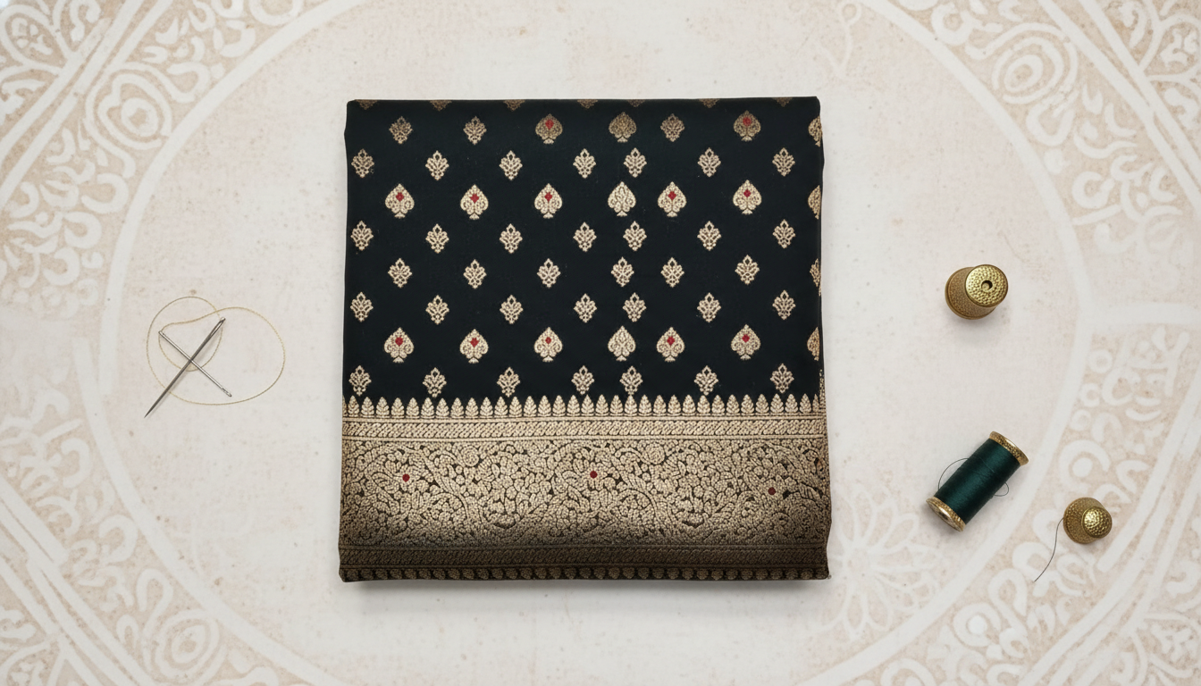 Neerja Black Satin Silk Saree