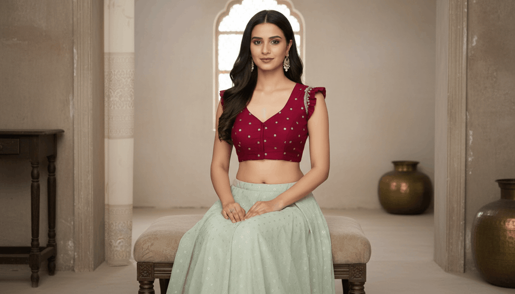 Padma Silk Blouse - Burgundy