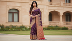Rajini Royal Purple Satin Silk Saree