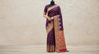 Rajini Royal Purple Satin Silk Saree