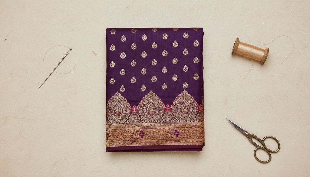 Rajini Royal Purple Satin Silk Saree