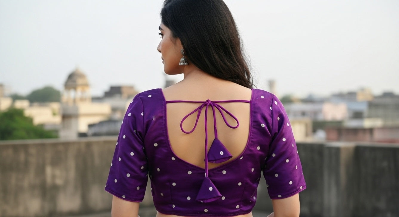 Rajya Rekha Blouse - Purple