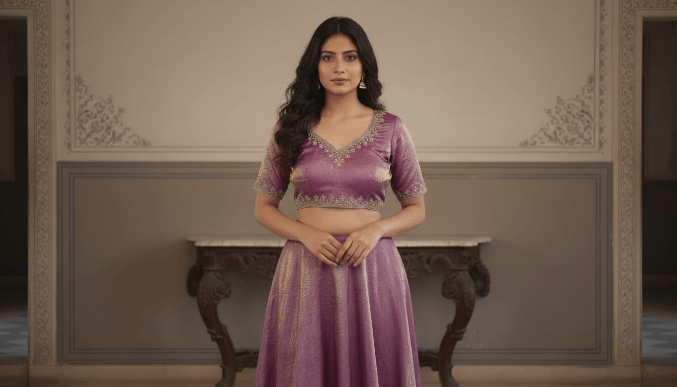 Royal Ombre Zardozi Blouse - Mauve