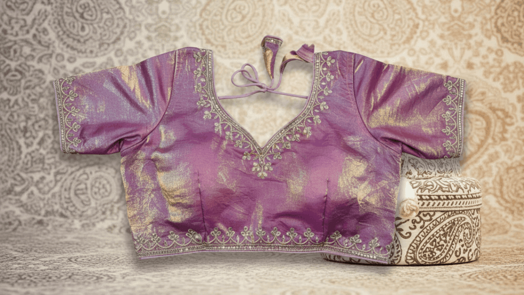 Royal Ombre Zardozi Blouse - Mauve