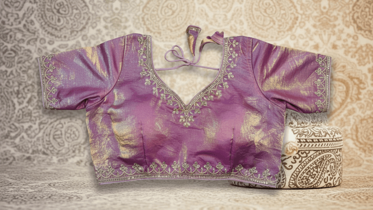 Royal Ombre Zardozi Blouse - Mauve