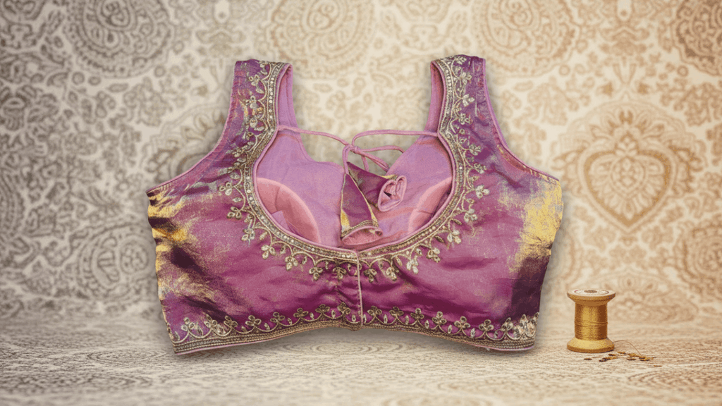 Royal Ombre Zardozi Blouse - Mauve