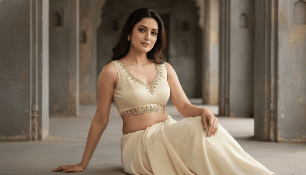 Royal Ombre Zardozi Blouse - Ivory