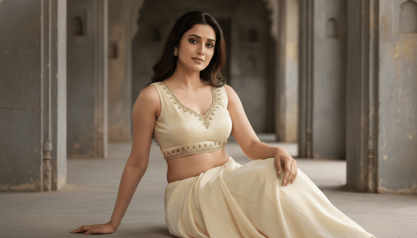 Royal Ombre Zardozi Blouse - Ivory