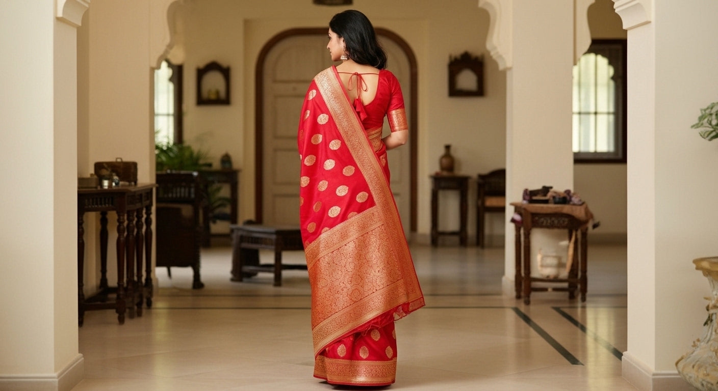 Sindoori Shringar Banarasi Silk Saree