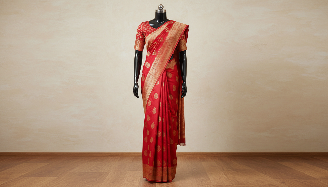 Sindoori Shringar Banarasi Silk Saree