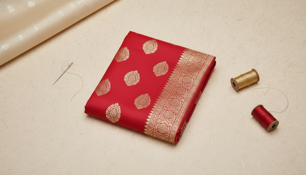 Sindoori Shringar Banarasi Silk Saree