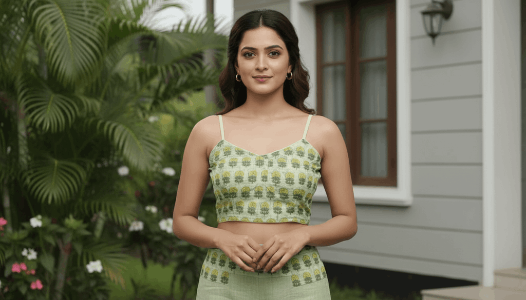 Sutraa Soft Cotton Blouse - Green