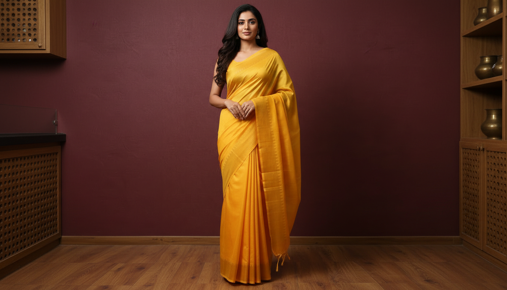 Tulasi Taranga Organza Silk Saree