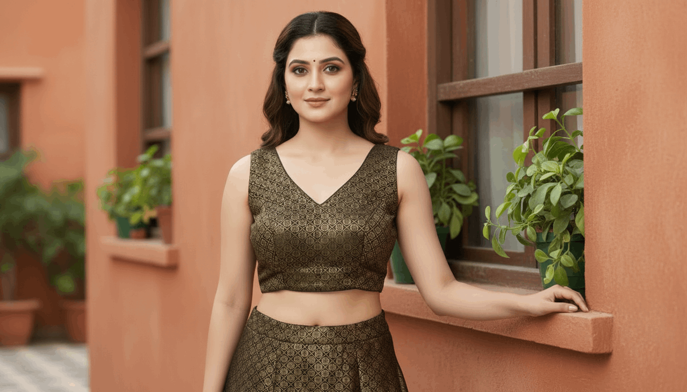 Vasant Rekha Banarasi Blouse - Black