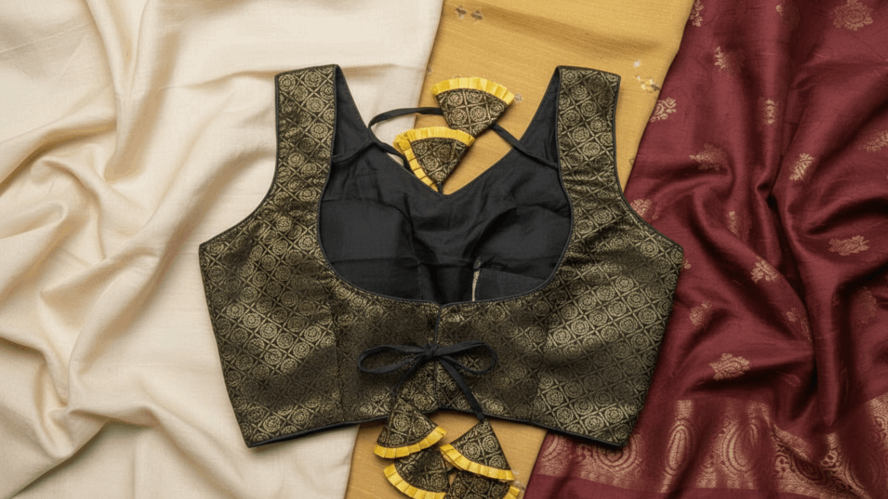 Vasant Rekha Banarasi Blouse - Black