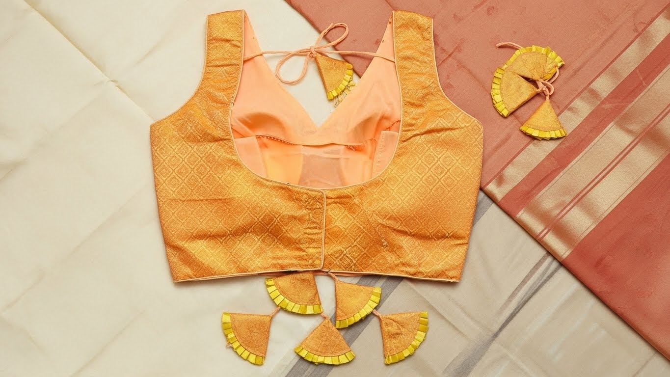 Vasant Rekha Banarasi Blouse - Orange