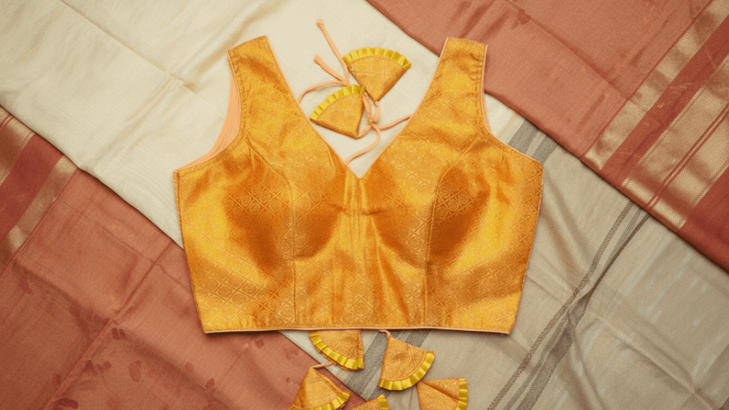 Vasant Rekha Banarasi Blouse - Orange