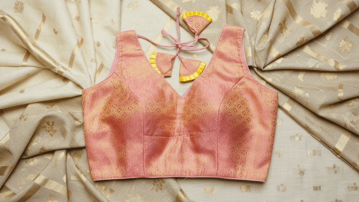 Vasant Rekha Banarasi Blouse - Pink