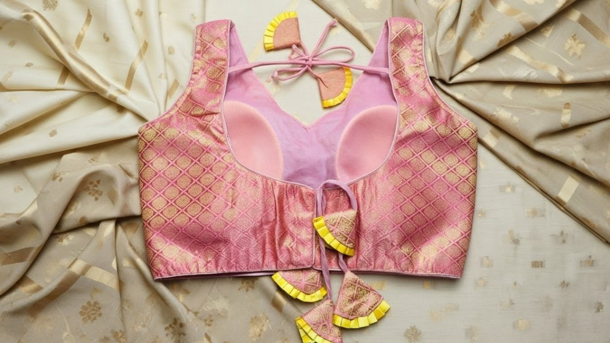 Vasant Rekha Banarasi Blouse - Pink