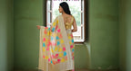 Vasanti Ivory Satin Silk Saree