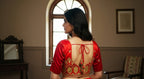 Vasudha Silk Blouse - Red